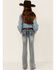 Image #4 - Grace In LA Girls' Medium Wash Border Pocket Bootcut Jeans , Blue, hi-res