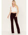 Image #1 - 7 For All Mankind Women's High Rise Velvet Lisha Bootcut Jeans, Burgundy, hi-res