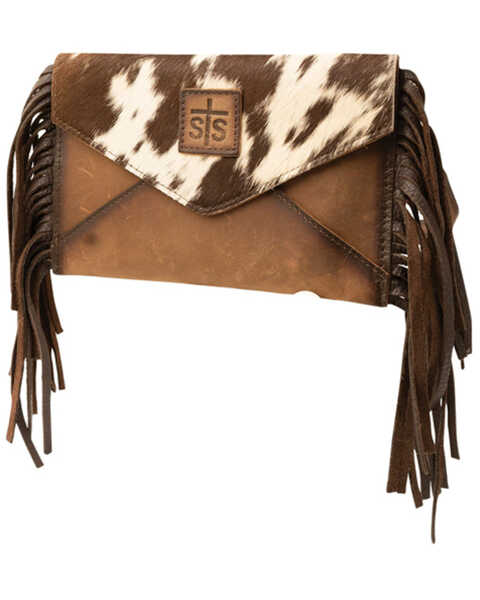 STS Ranchwear By Carroll Women's Cowhide Collection Envelope Crossbody Handbag, Brown, hi-res