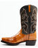 Dan Post Men's Camel Eel Exotic Western Boots - Square Toe , Brown, hi-res