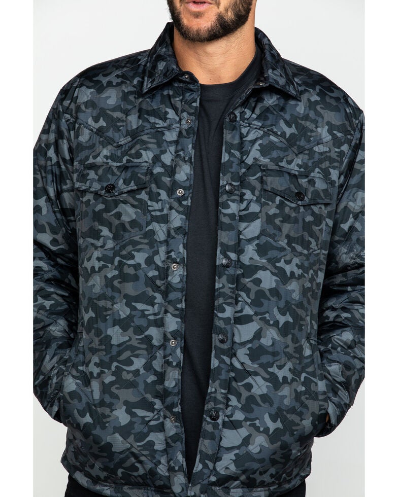 Moonshine Spirit Men's Camo Trooper Ripstop Quilted Shirt Jacket