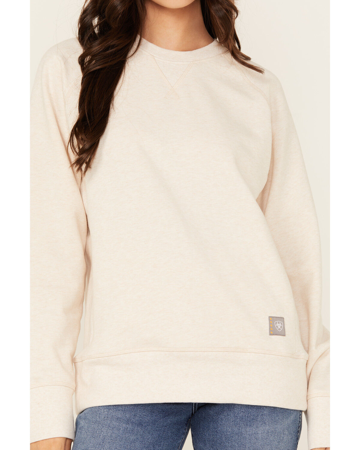 Image #3 - Ariat Women's Rebar Workman Wash Faced Sweatshirt, Light Pink, hi-res