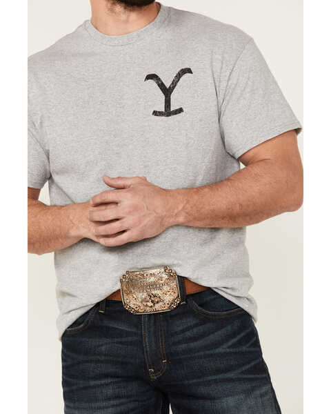 Changes Men's Yellowstone Rip For The Brand Graphic Short Sleeve T-Shirt , Heather Grey, hi-res