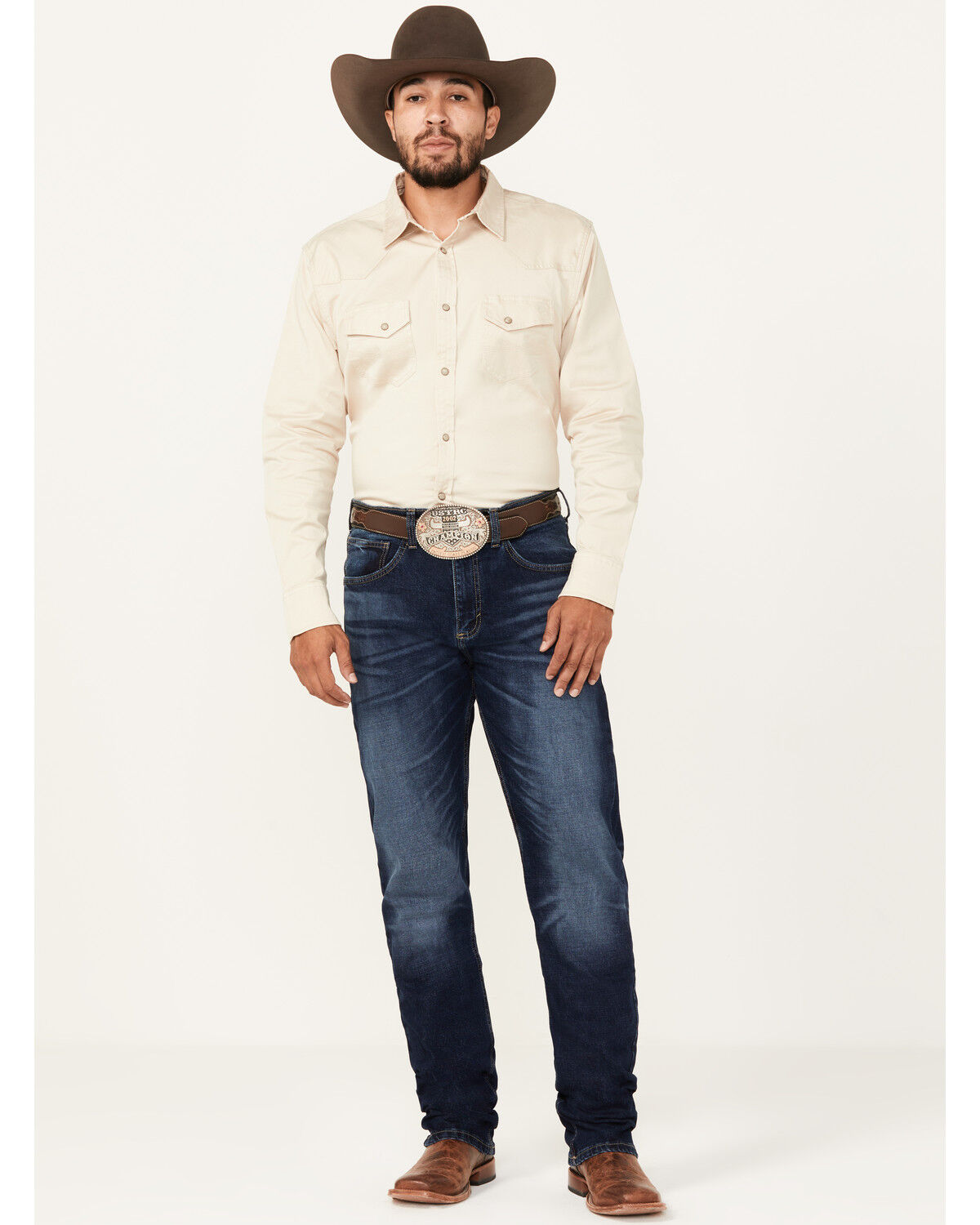 Image #1 - Wrangler 20X Men's Blueberry Garden Dark Wash Slim Straight Stretch Jeans, Dark Wash, hi-res