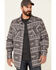 Rock & Roll Denim Men's Southwestern Jacquard Print Long Sleeve Button Down Shirt Jacket , Charcoal, hi-res