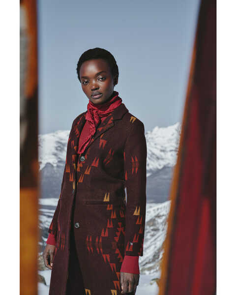 Image #1 - Pendleton Women's Mixed Print Western Jacksonville Jacquard Coat, Rust Copper, hi-res