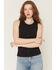 Image #1 - Idyllwind Women's Solid Sleeveless Snap Rib Knit Tank Top, Black, hi-res