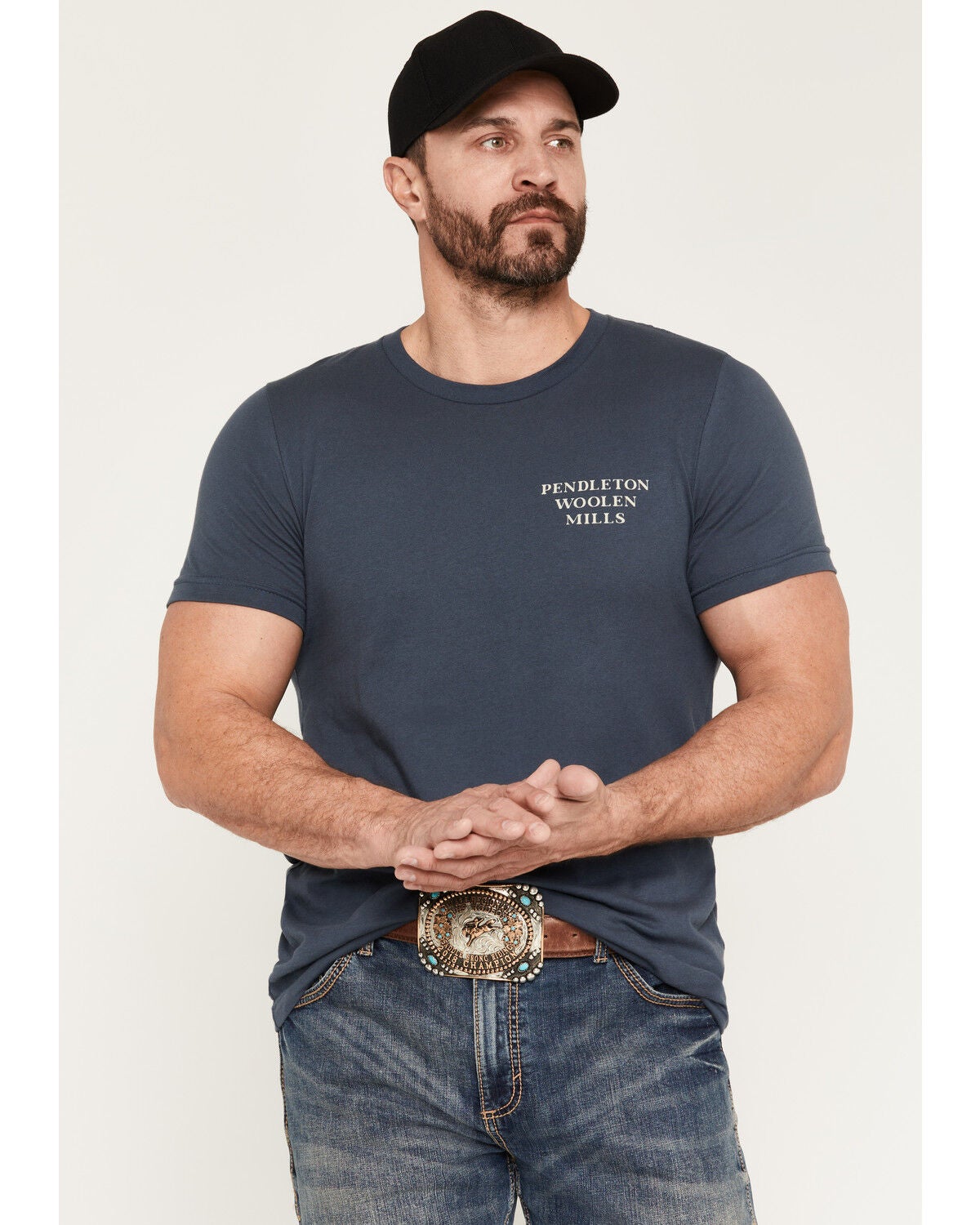 Image #2 - Pendleton Men's Logo Short Sleeve Graphic T-Shirt, Blue, hi-res