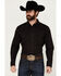Image #1 - Wrangler Men's Silver Edition Striped Long Sleeve Snap Western Shirt , Black, hi-res