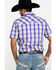 Image #2 - Wrangler Men's Purple Plaid Fashion Snap Short Sleeve Western Shirt , , hi-res