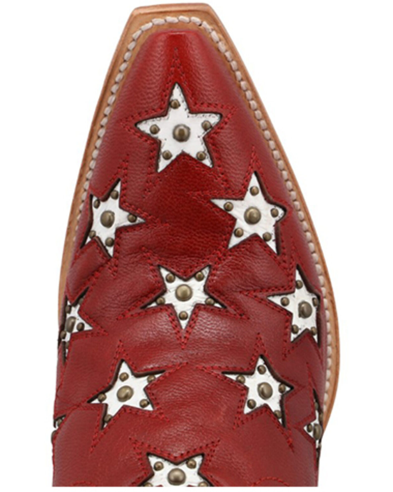 Image #6 - Black Star Women's Marfa Star Inlay Studded Western Boots - Snip Toe, Red/white/blue, hi-res