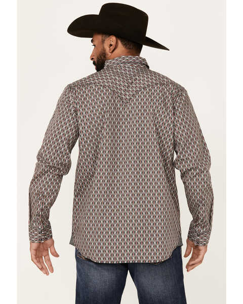 Image #4 - Moonshine Spirit Men's Sunset Geo Print Long Sleeve Snap Western Shirt , Grey, hi-res