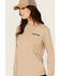 Image #4 - Wrangler RIGGS Women's Boot Barn Exclusive Moto Girl Long Sleeve Graphic Work Tee - Plus, Taupe, hi-res