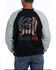 Cinch Men's FR Flag Logo Raglan Long Sleeve Work Shirt , Black, hi-res