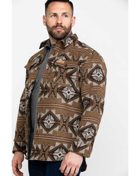 Image #3 - Powder River Outfitters Men's Southwestern Jacquard Shirt Jacket , Brown, hi-res