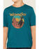 Image #3 - Wrangler Boys' Logo Desert Short Sleeve Graphic T-Shirt, Teal, hi-res