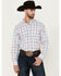 Image #1 - Ariat Men's Joshua Ombre Plaid Print Long Sleeve Button-Down Performance Western Shirt, Teal, hi-res
