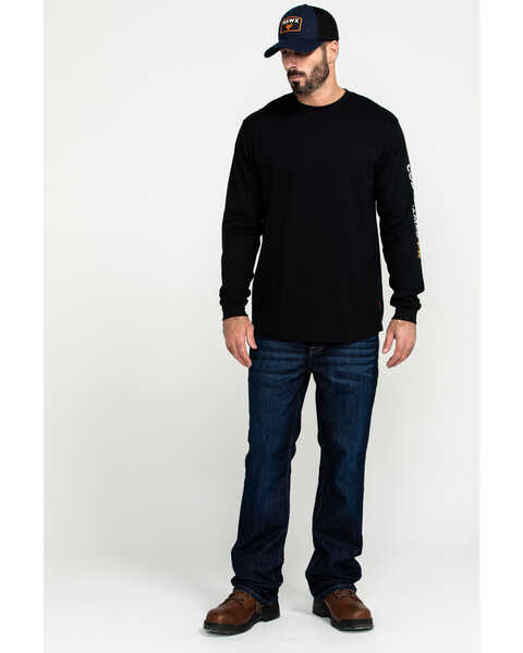 Image #6 - Cody James Men's FR Logo Long Sleeve Work Shirt - Tall , Black, hi-res