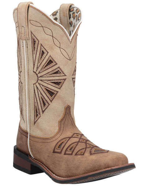 Image #1 - Laredo Women's Kite Days Western Boots - Broad Square Toe, Brown, hi-res