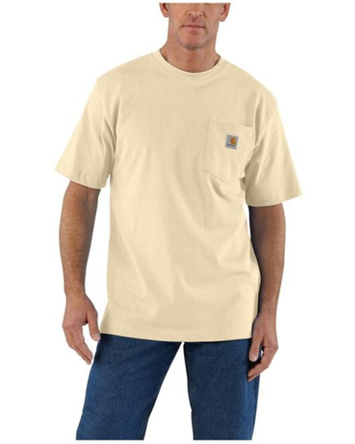 Image #1 - Carhartt Men's Loose Fit Heavyweight Short Sleeve Pocket T-Shirt, Oatmeal, hi-res