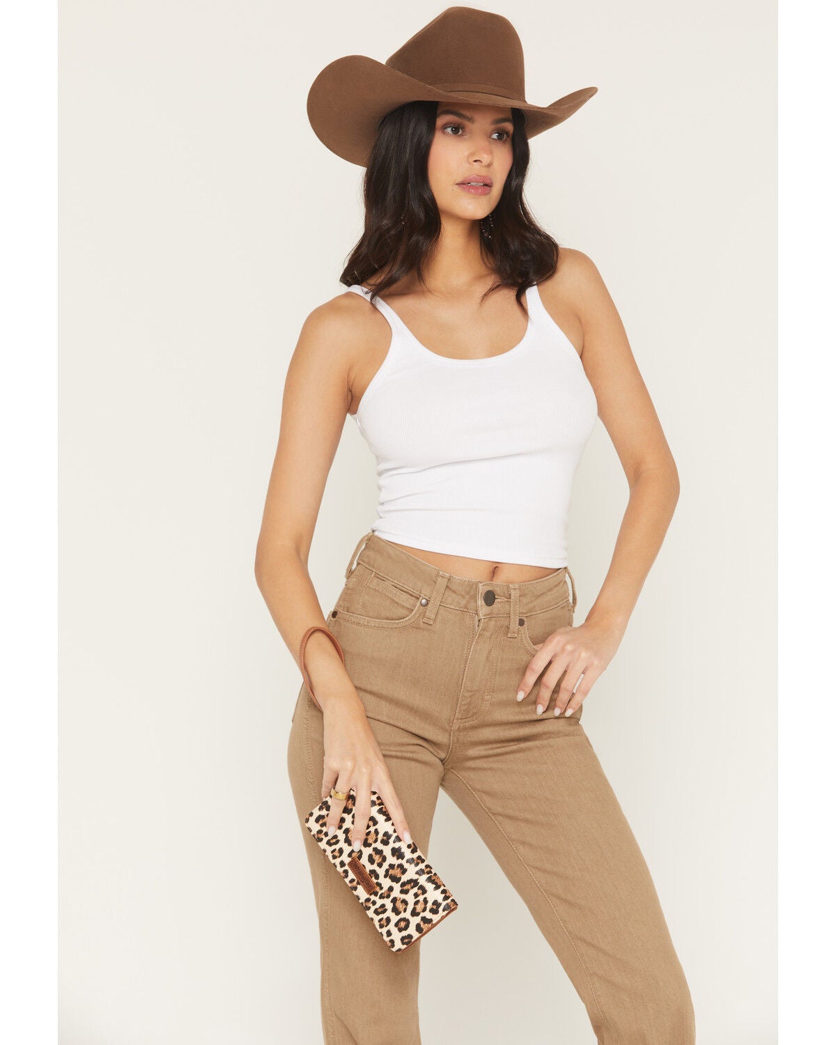 Wrangler Women's Boot Barn Exclusive Leopard Print Wallet, Brown, hi-res