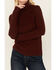 Image #3 - Miss Me Women's Long Sleeve Turtleneck Top, Wine, hi-res