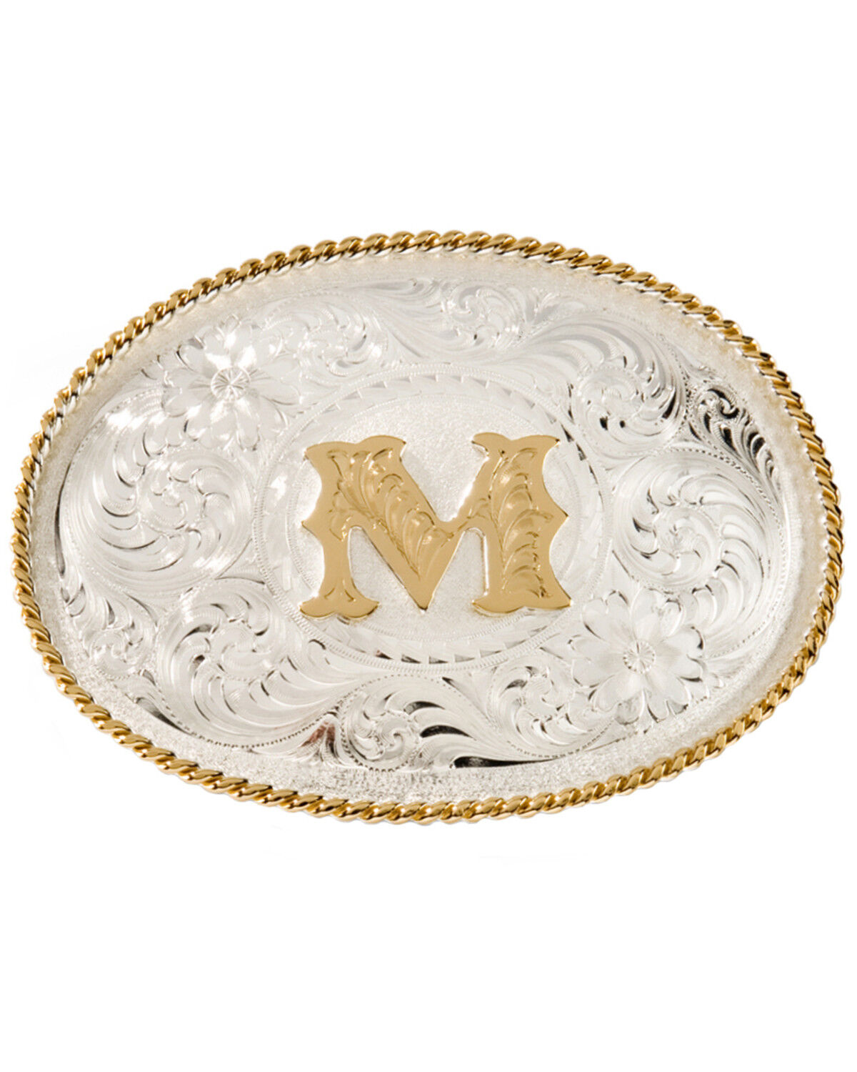 Image #1 - Montana Silversmiths Men's Initial "M" Buckle, Silver, hi-res