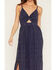Image #3 - Angie Women's Acid Washed Eyelet Sleeveless Midi Dress, Blue, hi-res