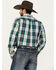Image #4 - Panhandle Men's Select Plaid Print Long Sleeve Button-Down Western Shirt, Dark Green, hi-res