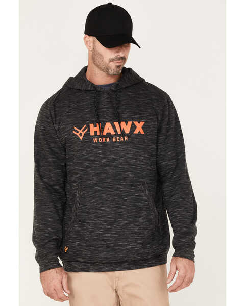 Image #1 - Hawx Men's Graphic Slub Pullover Hooded Work Sweatshirt, Black, hi-res
