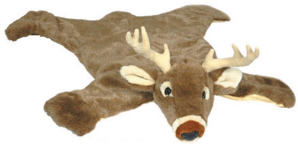 White Tail Deer Plush Rug, Brown, hi-res