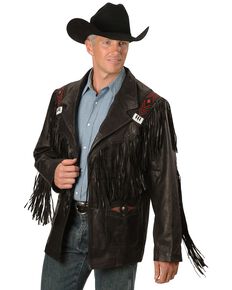 Kobler Mohawk Fringed Leather Jacket, Black, hi-res
