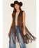 Image #1 - Fornia Women's Boot Barn Exclusive  Faux Suede Whip Stitch Fringe Vest, Brown, hi-res