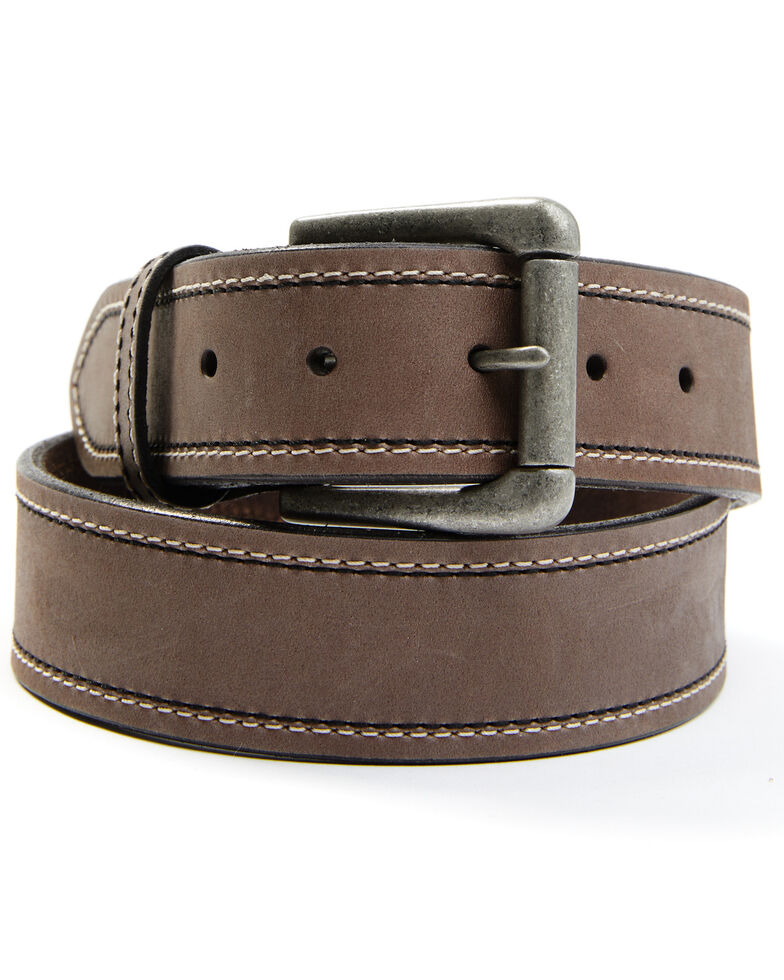Hawx Men's Contrast Stitch Basic Belt  , Dark Brown, hi-res