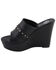 Image #4 - Milwaukee Leather Women's Rivet Detail Open Toe Wedge Sandals, Black, hi-res
