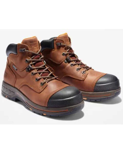 Image #1 - Timberland Men's Helix 6" Lace-Up Waterproof Work Boots - Soft Toe , No Color, hi-res