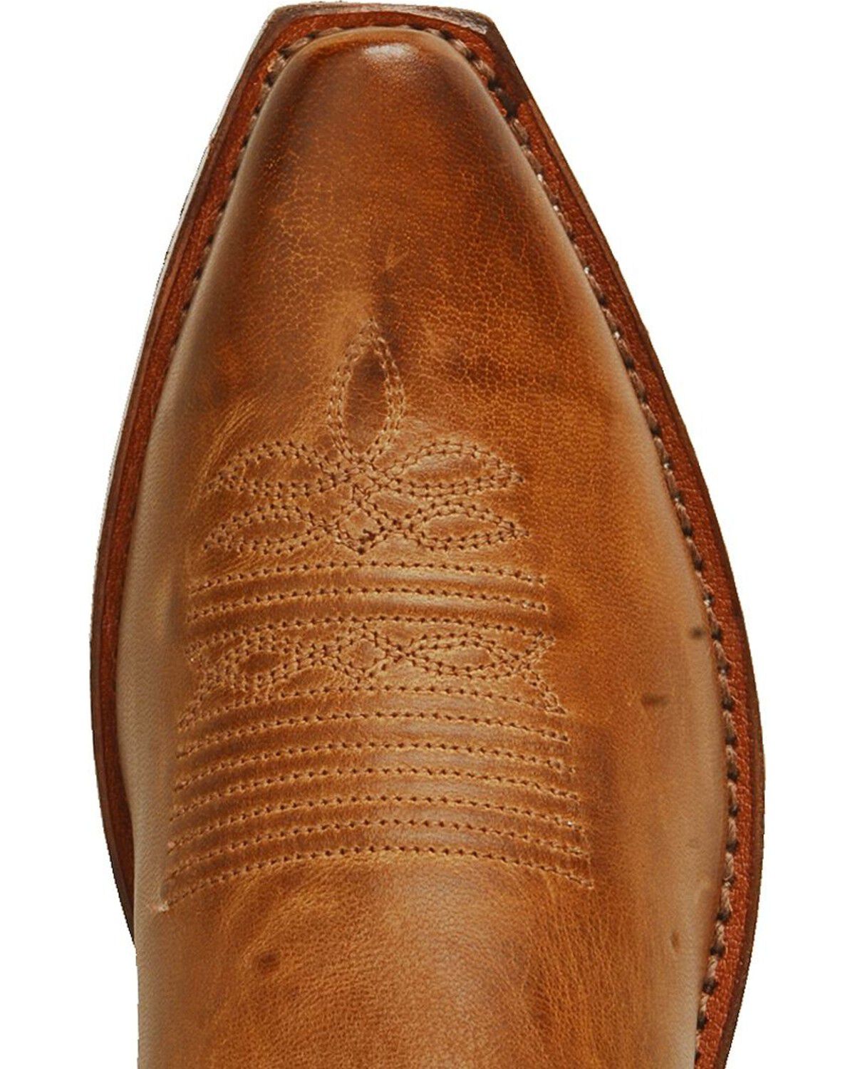 Image #6 - Old West Women's Distressed Leather Western Boots - Snip Toe, Tan, hi-res