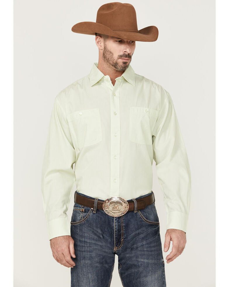 Resistol Men's Sage Long Sleeve Button-Down Western Shirt , Sage, hi-res