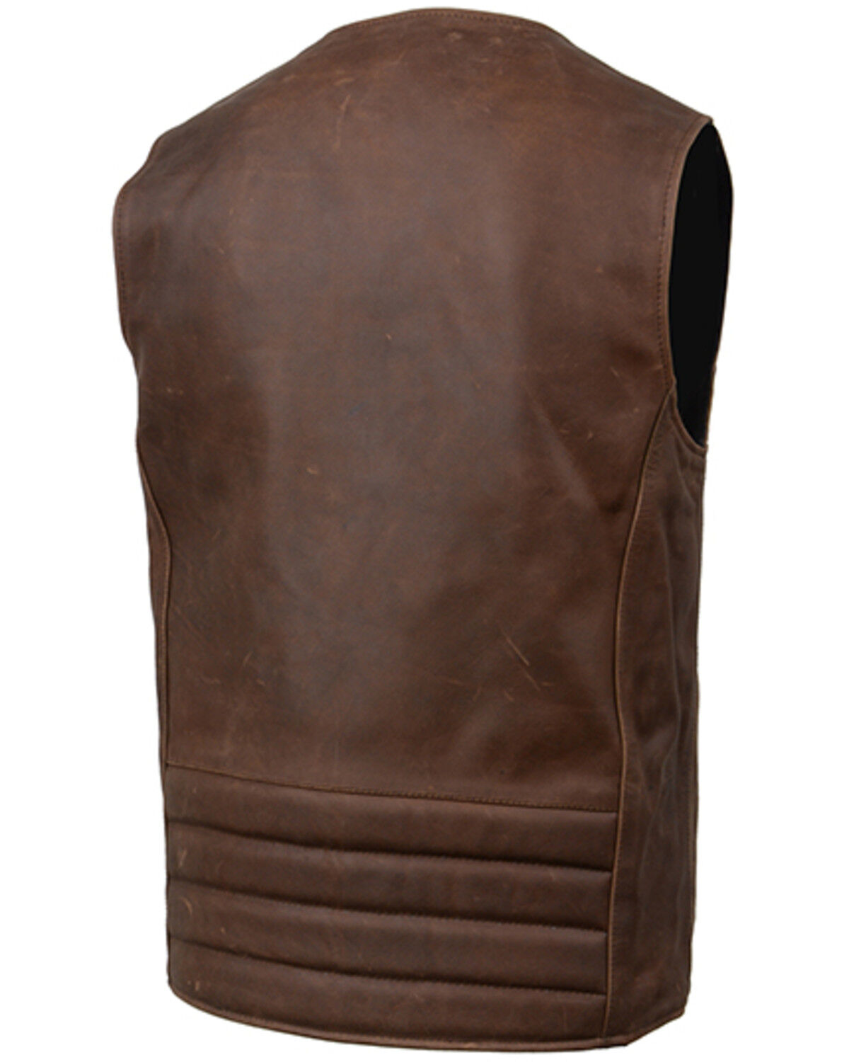 Image #2 - Milwaukee Leather Men's Gambler Concealed Carry Vintage Motorcycle Leather Vest - 4X, Brown, hi-res