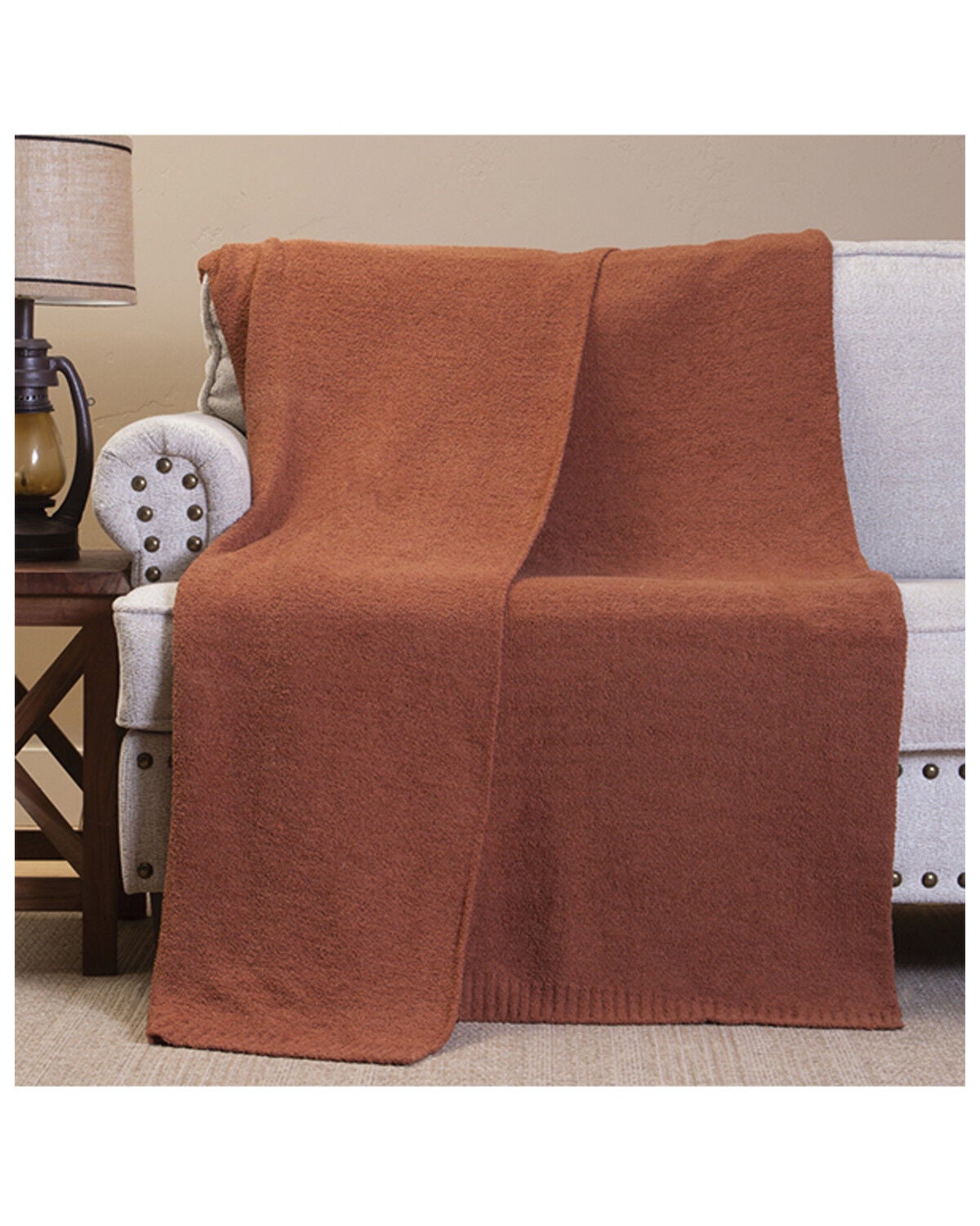 Carstens Home Desert Clay Stretchy Throw Blanket, Sand, hi-res