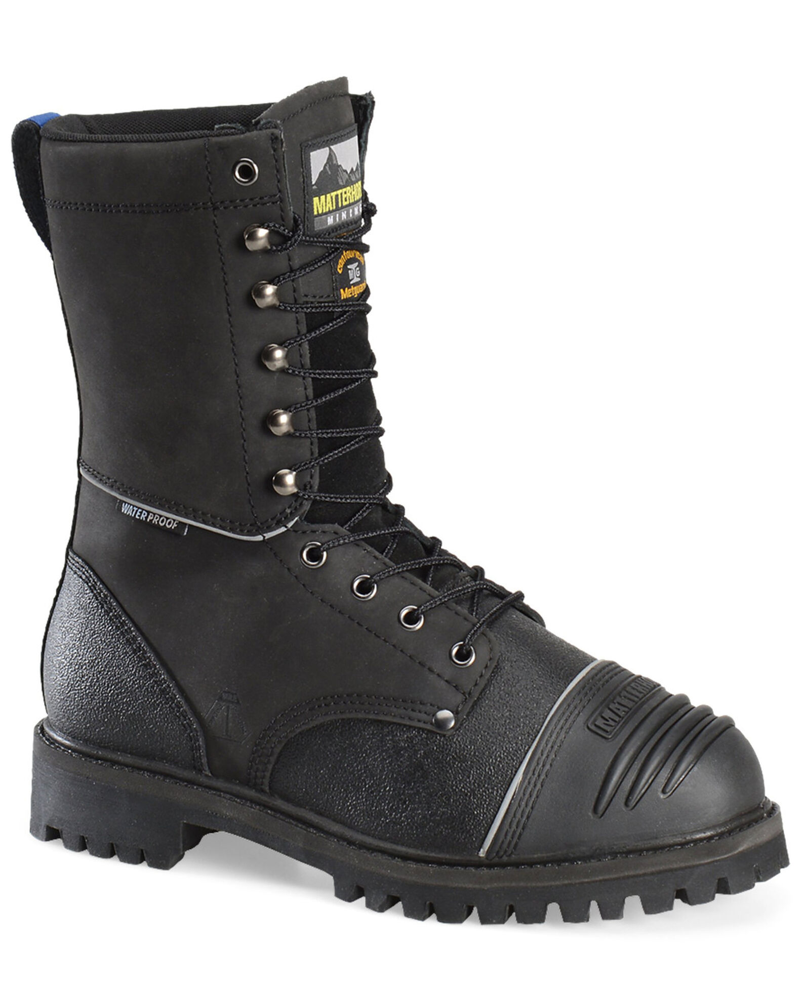 Waterproof lace up steel toe boots on sale