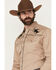 Image #2 - Rodeo Clothing Men's Solid Embroidered Long Sleeve Snap Western Shirt, Tan, hi-res