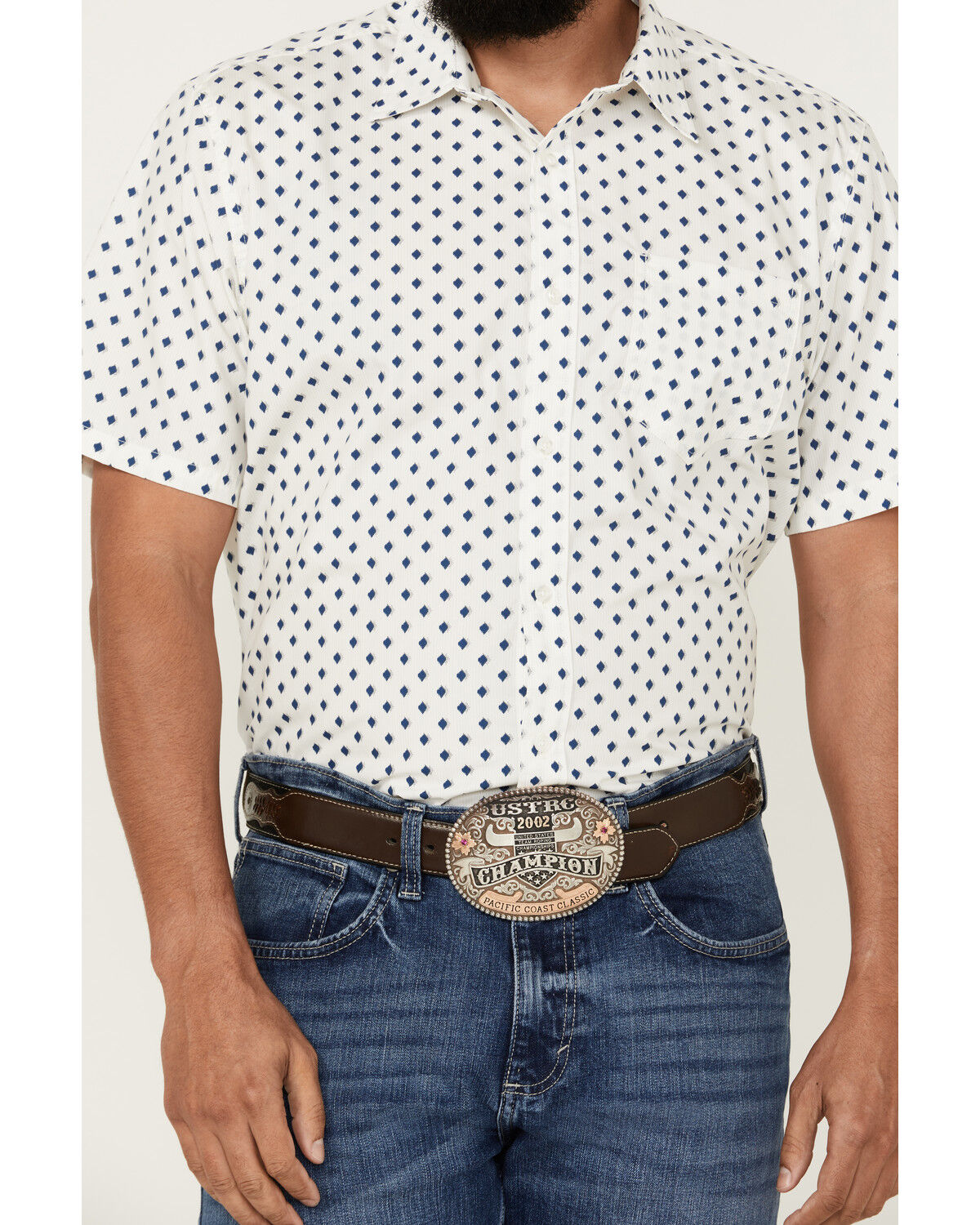 Image #3 - Gibson Trading Co Men's Reed Geo Print Short Sleeve Button-Down Western Shirt, White, hi-res