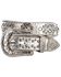 Image #1 - Blazin Roxx Floral Concho & Crystal Metallic Silver Leather Belt, Silver, hi-res
