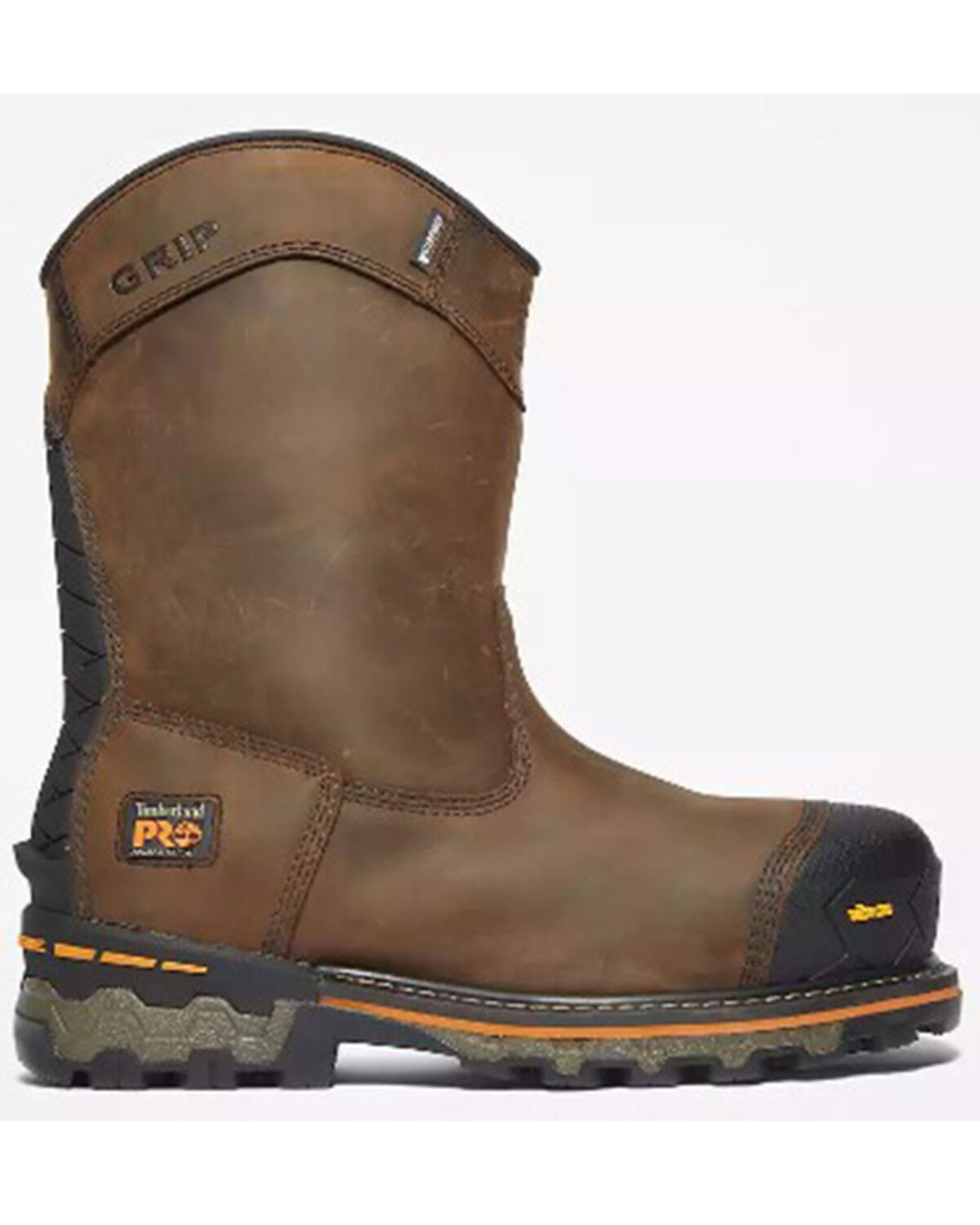 Image #2 - Timberland Pro Men's Boondock Waterproof Pull-On Work Boots - Composite Toe, Brown, hi-res
