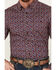RANK 45® Men's Kendleton Geo Print Long SleeveStretch  Button-Down Shirt, Wine, hi-res