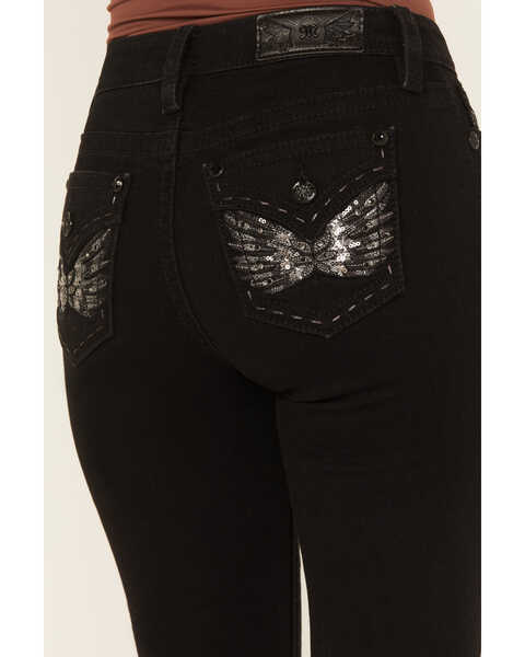 Image #2 - Miss Me Women's Mid Rise Stretch Bootcut Jeans , Black, hi-res