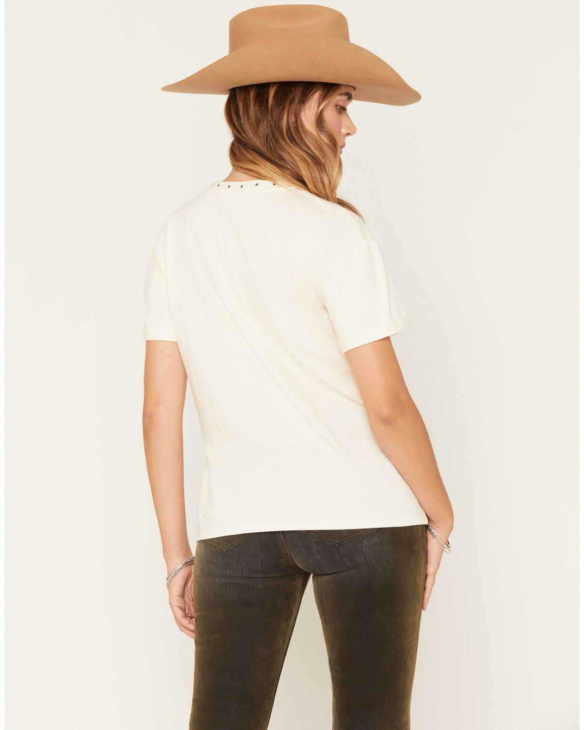 Image #4 - Blended Women's Boot Print Short Sleeve Graphic Tee, Cream, hi-res