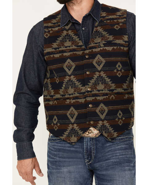 Image #3 - Cody James Men's Dakota Southwestern Jacquard Vest, Brown, hi-res