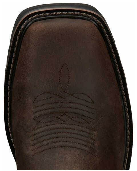 Image #6 - Justin Men's Driller Western Work Boots - Steel Toe, Dark Brown, hi-res